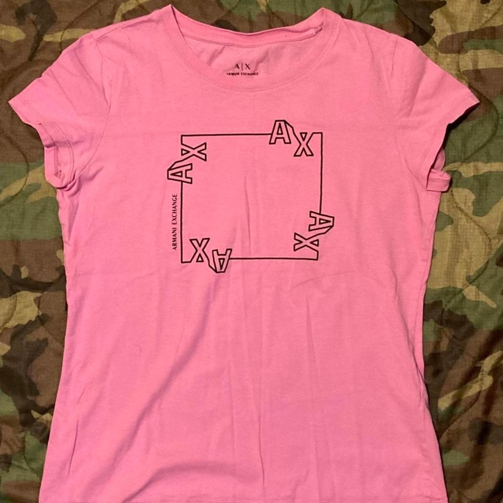 Armani Exchange y2k fitted pink‎ baby tee womens M/17